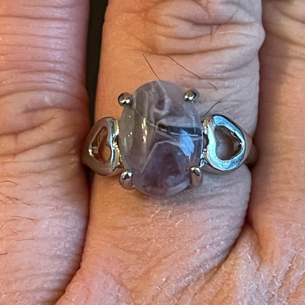 Elegant purple amethyst S925 silver ring size 9.5 - Picture 9 of 9